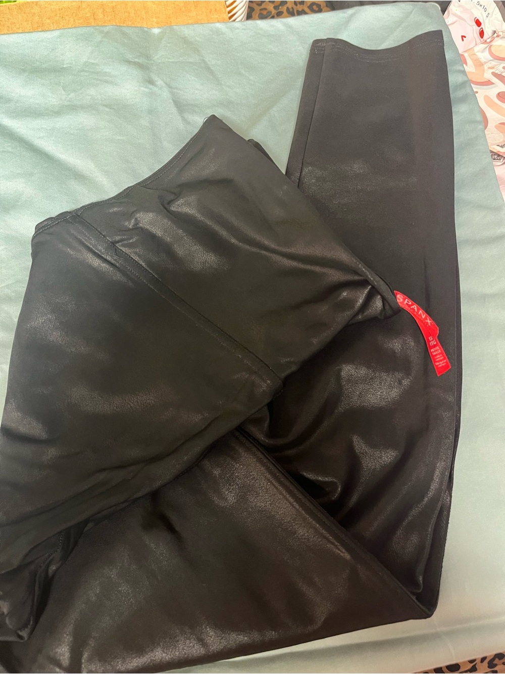 SPANX Black Faux Leather Leggings